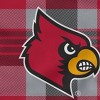 NCAA Louisville Cardinals Plaid Steel Royal Plush Faux Shearling Blanket - 2 of 2