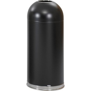 Duplicate DNU Safco 15 gal. Stainless Steel Open Top Dome Receptacle Black 9639BL - 1 of 3
