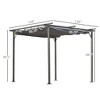 10' x 10' Outdoor Retractable Pergola Canopy, Metal Patio Shade Shelter for Backyard, Porch Party, Garden, Grill Gazebo - 3 of 4