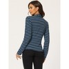 INSPIRE CHIC Women's Notched Collar Long Sleeve Button Front Striped Blazer - 4 of 4