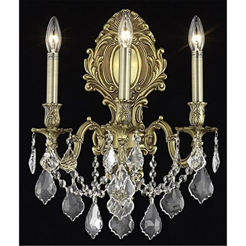 Elegant Lighting Monarch 3 light French Gold Wall Sconce Clear Royal Cut Crystal - image 1 of 1