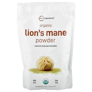 Micro Ingredients Organic Lion's Mane Powder, 1 lb (454 g) - 1 of 2