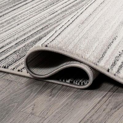 Austin Gradient Striped Gray Synthetic 4' x 6' Area Rug