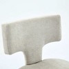 CLIHOME Set of 2 Mid Century Counter Height Bar Stools, Farmhouse Linen Fabric Upholstered Kitchen Accent Chair Curved Backrest - 4 of 4