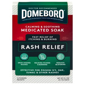 Domeboro Calming & Soothing Medicated Soak Rash Relief Astringent Powder Solution, 12 Ct - 1 of 4