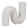 Modern Ceramic Vase - Unique Sculptural Design - Matte Ribbed Finish - Decorative Accent for Home, Office, Bedroom & Living Room - 6" White - 3 of 4