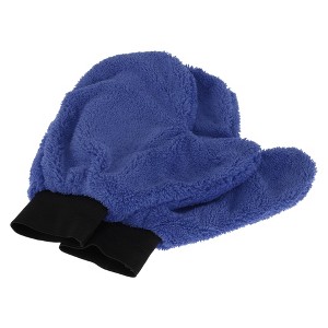 Unique Bargains Car Wash Towel Coral Fleece for Car Cleaning Wiping 9.84"x7.87"x0.39" Sapphire Blue 2 Pcs - 1 of 4