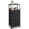 GALAXHERO Tall Nightstand with 4 Drawers and Open Shelf, Fabric Dresser with Wood Grain Top, Storage Tower for Bedroom or Living Room - 2 of 4