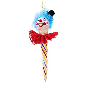 De Carlini Italian Ornaments 8.5 Inch Starry-Cicle Clown Face Christmas Tree Ornament , Circus Italian Christmas Ornament (1PC) - 1 of 4