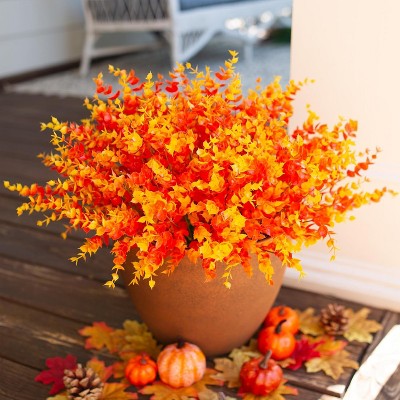 Artificial Flowers for Outdoor Indoor Garden Home Decoration, Faux Flower Daisy with Eucalyptus Leaves Fake Plants Greenery Boxwood Porch Patio