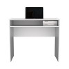 INFURNIC Writing Desk Minimalist Desk with Open Shelf for Storage and Space-Saving Design Easy to Assemble, White, 16.5"*35.1"*30.6" - 4 of 4