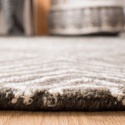 Ivory and Gray Handmade Tufted Wool Area Rug