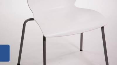Hercules Series 770 lb. Black Polypropylene Stack Chair with Lumbar Support