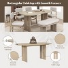 6-Piece Dining Set with Solid Wood Table, 4 Upholstered Chairs & Bench, Curved Legs, Padded Seats, Compact 2-Box Shipping-Cuddlewood - 3 of 4