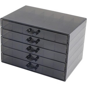 5-Drawer Acrylic Jewelry Organizer with 120 Grids, Clear Drawer Storage Box with Compartments - 1 of 4