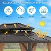 Hardtop Gazebo, Outdoor Polycarbonate Roof Canopy, Heavy Duty Hardtop Pavilion with Netting and Curtains, Aluminium Framed Gazebo - 3 of 4