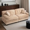 Two-seat Modular Deep Seat Sofa Couch Chenille Sofa Sleeper Comfy Upholstered Furniture - Leovsnove - 2 of 4
