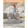 2-in-1 Convertible Teddy Fleece Fabric Toddler Sofa Chair, Soft Fold Out Couch Lounger for Kids - 4 of 4