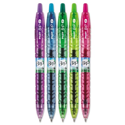 Pilot B2P Bottle-2-Pen Colors Recycled Retractable Gel Ink Pen Assorted .7mm 5/Pack 36621