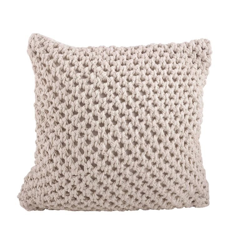 20"x20" Oversize Knitted Design Square Throw Pillow - Saro Lifestyle, 1 of 5
