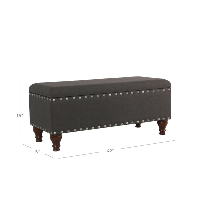 Large Storage Bench with Nailhead Trim - HomePop, 3 of 12