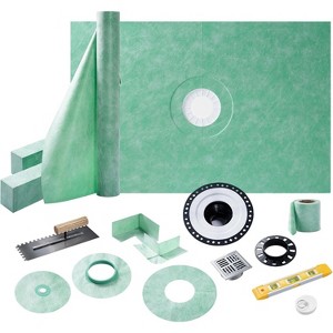 AMERLIFE Shower Curb Kit with Complete Shower Kit - 1 of 4
