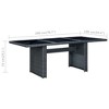 vidaXL Outdoor Dining Table Garden Porch Patio Table with Glass Top PE Rattan - 4 of 4