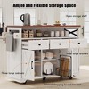 Okak Farmhouse Kitchen Island with Drop Leaf and Power Outlet, Kitchen Cart with Drape of Beads, Countertop Organizer for Kitchen - 4 of 4