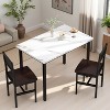 Hooseng Small Kitchen Table Set for 2 with Chairs, 3 Piece Dining Table Set, Wood Breakfast Nook Table and Chairs Set for Small Space Dining Room - 3 of 4