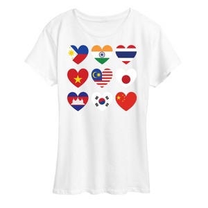 Women's - Instant Message - AAPI Heart Flags Short Sleeve Graphic T-Shirt - 1 of 4