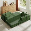 Zeus & Ruta Corduroy Foldable Sofa Bed with Cylindrical Pillow and Fixed-Shape Frame for Living Room, Bedroom, Lounge, Studio - 4 of 4