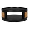 TIRAMISUBEST Wooden Mid-Century Modern Coffee Table, 36.8'' Round Cane Center Table Cocktail Table with PE Rattan Side for Living Room - 3 of 4