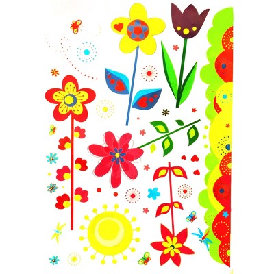 Slickblue Sunny Blossom Vinyl Wall Decal, Waterproof and Durable, Perfect for Living Room or Bedroom, 19.6x27.5 inch