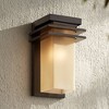 Franklin Iron Works Bernadine 12" High Mission Outdoor Wall Light Fixture Mount Porch House Weatherproof Oil Rubbed Bronze Finish Metal Glass Shade - 2 of 4
