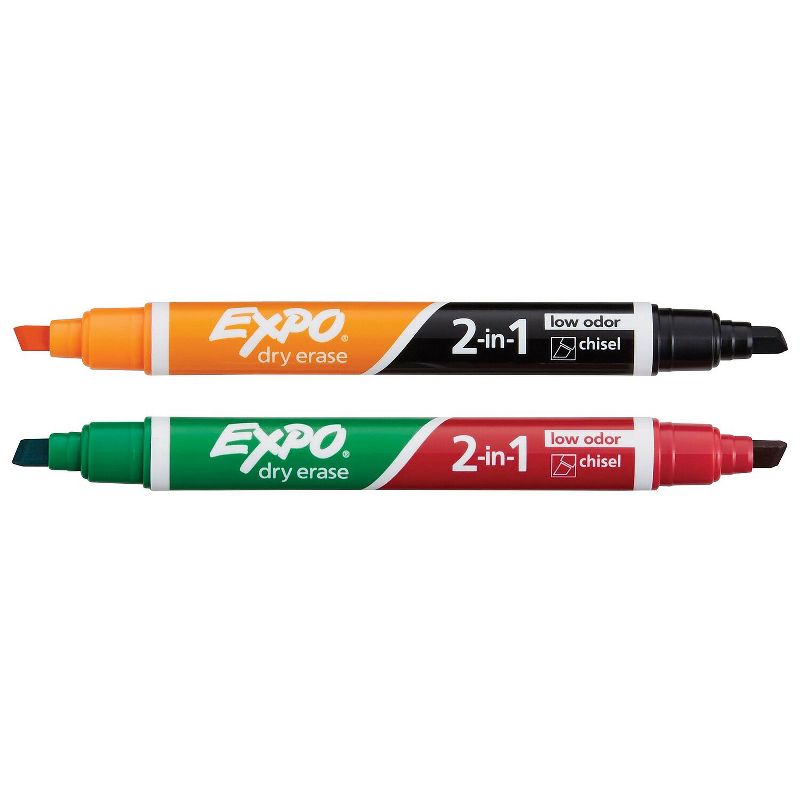 Expo Dual 2-In-1 Dry Erase Markers Chisel Tip 2/PK Ast 1944654, 3 of 5