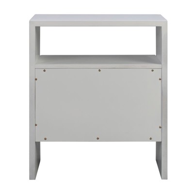 Libre 23'' Sleek White and Gold Modern Nightstand with 1 Drawer