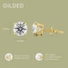 Gilded IGI Certified Lab-Grown Diamond 14KT White & Yellow Gold Stud Earrings for Women 4-Prong Basket, Round & Princess Cut, 1-2-3 Carat Total Weight - 4 of 4