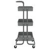 vidaXL 3-Tier Kitchen Trolley Gray 16.5 in.x13.8 in.x33.5 in. Iron and ABS - 4 of 4