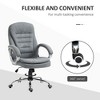 High Back Home Office Chair Executive Computer Chair with Adjustable Height, Upholstered Thick Padding Headrest and Armrest - Grey - 4 of 4