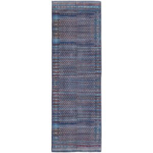 Voss Transitional Distressed Blue/Tan/Pink Area Rug - 1 of 4