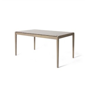 GDFStudio Tellin 68.25" Slat Panel Acacia Wood 6-Seater Dining Table, Light Ash - 1 of 4