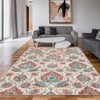 Washable Vintage Floral Print Living Room Rugs, Retro Accent Non Slip Large Carpet for Bedroom Home Office - 4 of 4