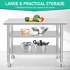 COZONY NSF Stainless Steel Table with Backsplash, Heavy Duty Commercial Kitchen Prep Table with Adjustable Under Shel - 4 of 4