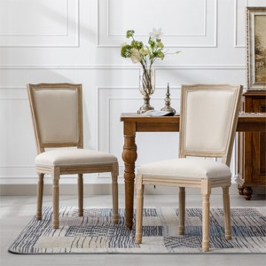 Wood Dining Room Chairs with Back Set of 2, Upholstered Classic Armless Chairs for Kitchen or Dining Room-Panipeachy - 1 of 4
