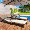 Outsunny Wicker Chaise Lounge Chair Set of 2, Outdoor Lounge Chair with Adjustable Backrest, Wheels, Cushion for Poolside, Garden, Backyard - 3 of 4