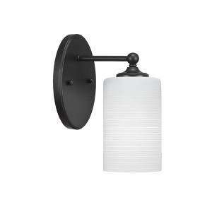 Toltec Lighting Capri 1 - Light Sconce in  Matte Black with 4" White Matrix Shade - 1 of 1