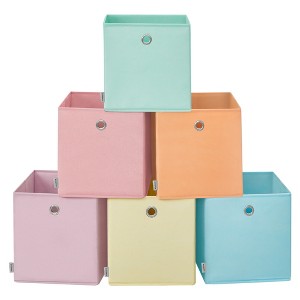 Storage Cubes, Set of 6 Foldable Storage Boxes, 11.8 x 11.8 x 11.8 Inches, Closet Organizers for Shelf, Colorful Fabric Bins, for Bedroom, Living Room - 1 of 4