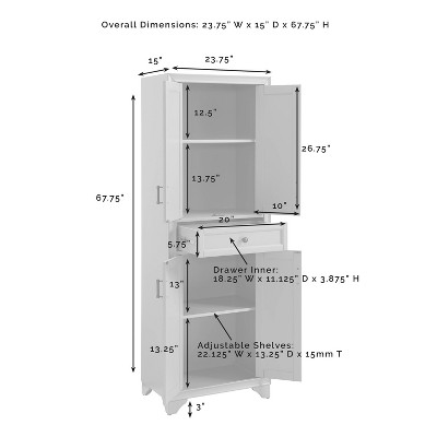 Distressed Gray 2-Piece Traditional Pantry Set with Metal Hardware
