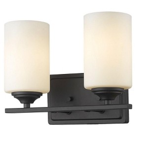 Bordeaux Glass Bathroom Light Fixture - 2 Bulb, Dimmable, Damp Rated, Modern Design - 1 of 1