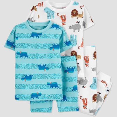 Carter's Just One You® Toddler Boys' Safari Seat Hippos Pajama Set - Blue 4T